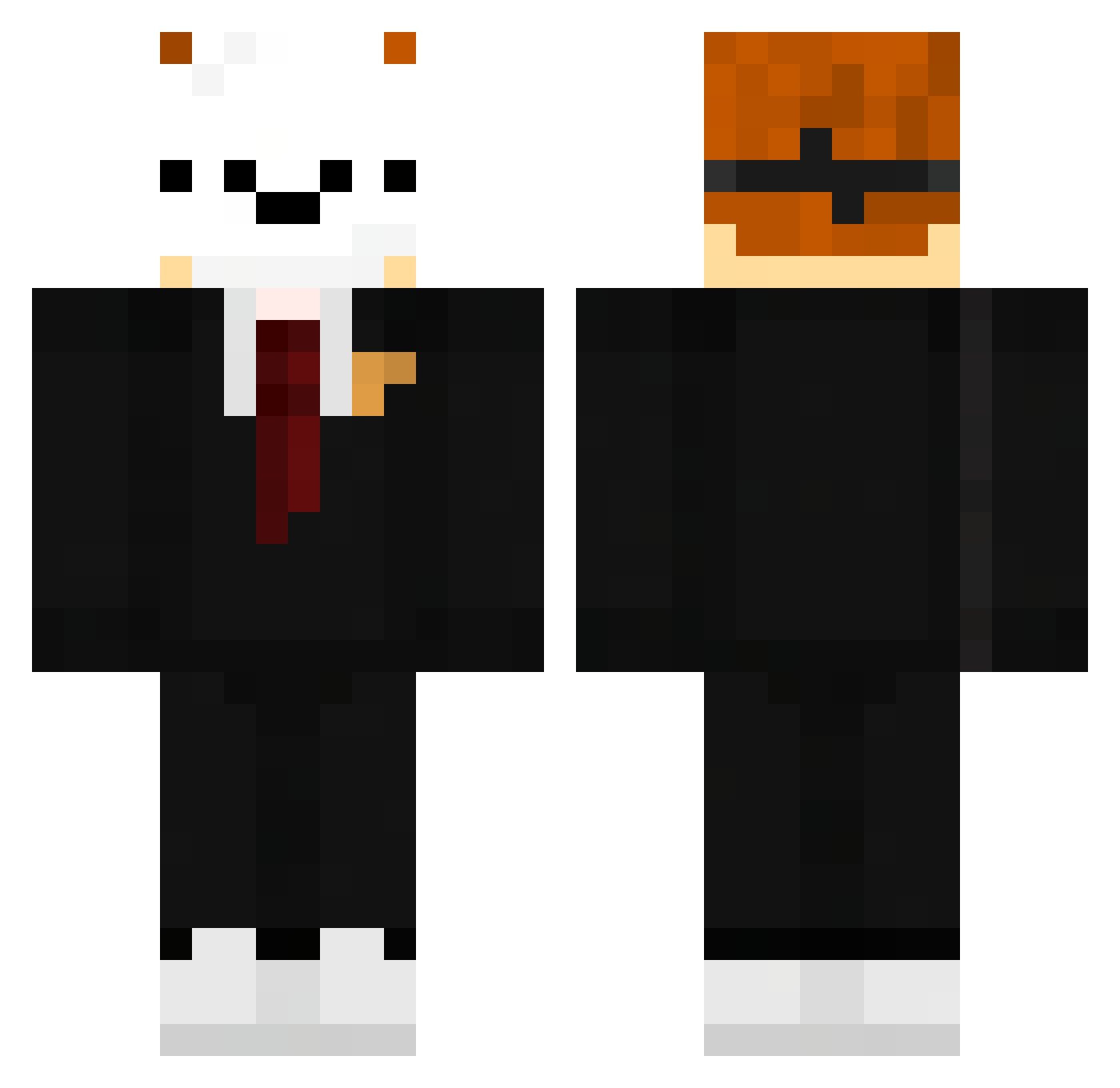 SADOFF Minecraft skin, front and back view