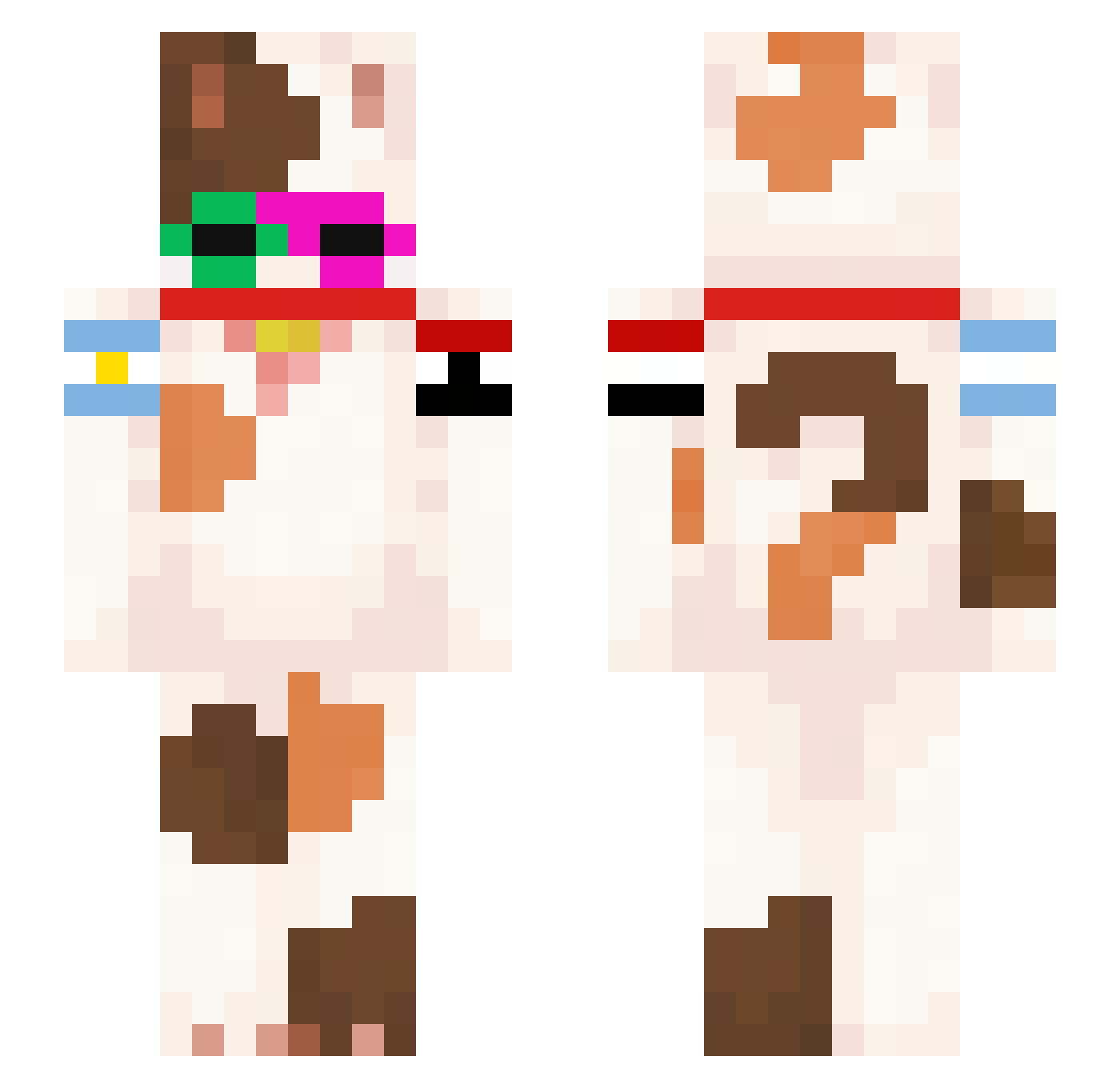 Counterss Minecraft skin, front and back view