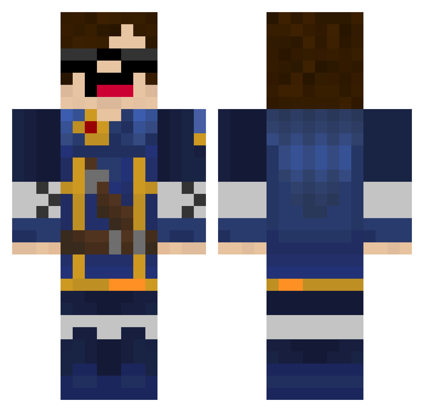 Lama3001 Minecraft skin, front and back view