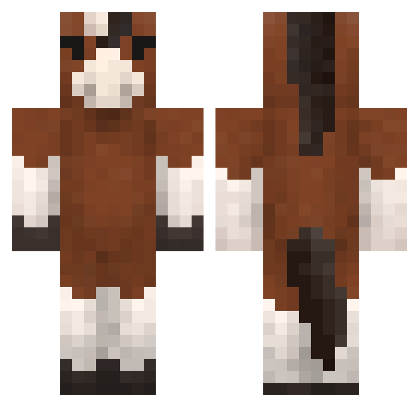 Ghouletter Minecraft skin, front and back view