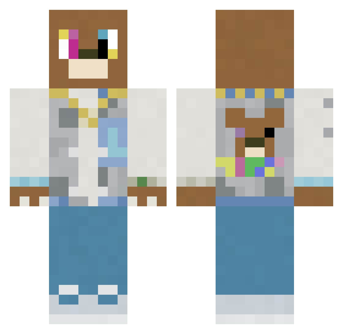 Kyler35 Minecraft skin, front and back view