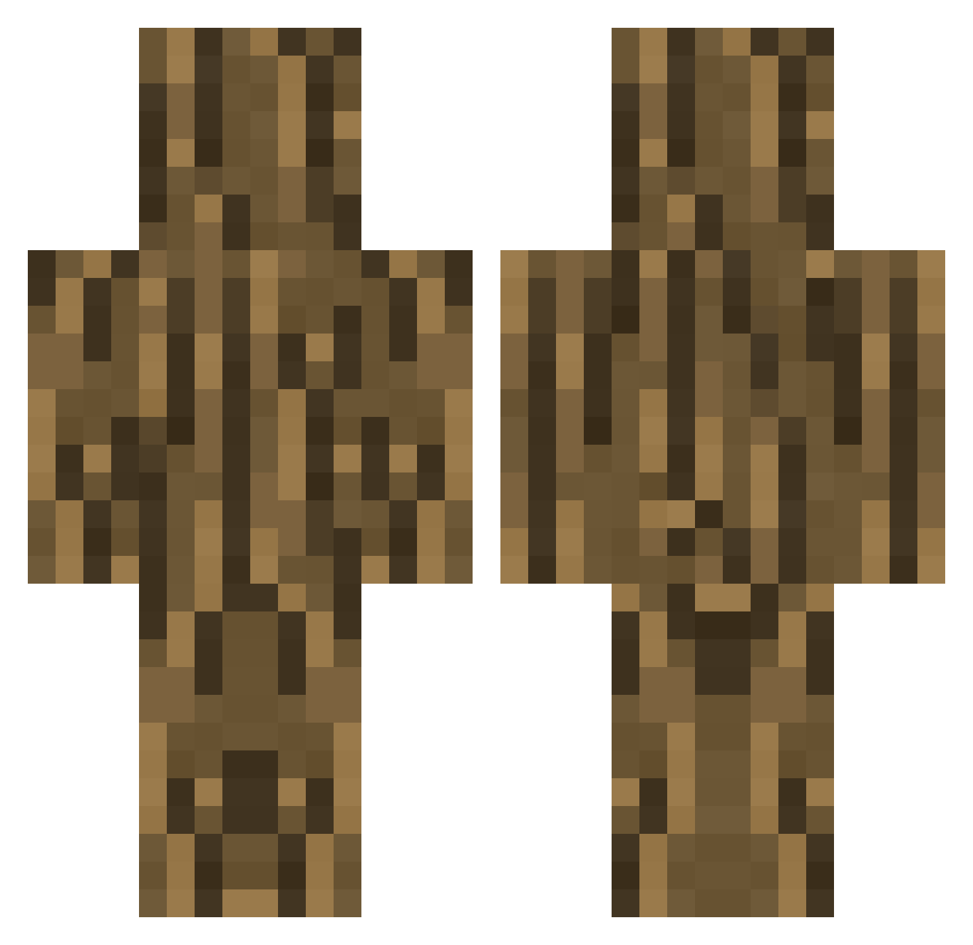 Kokushiboo Minecraft skin, front and back view