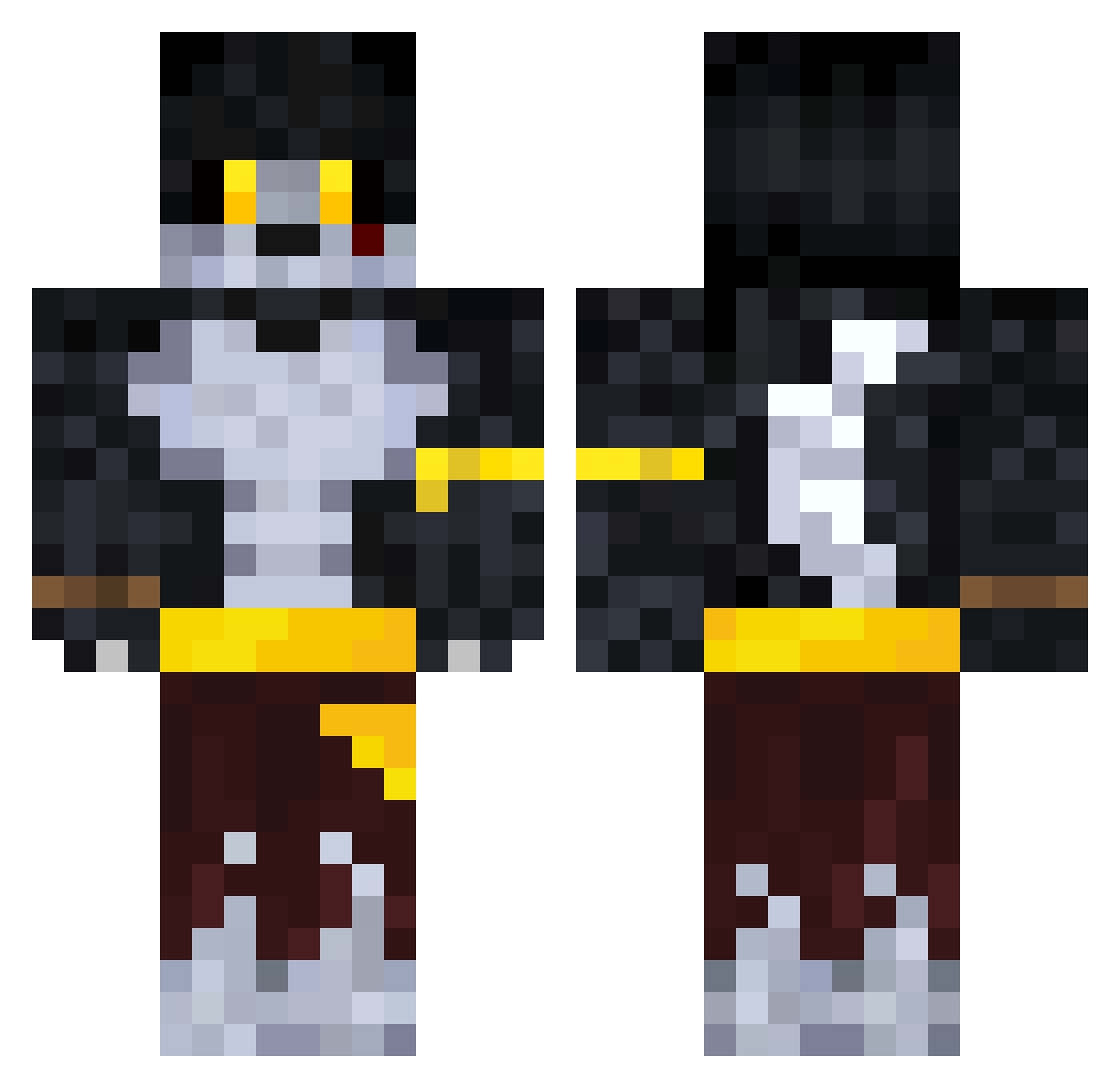 _LoupNoir Minecraft skin, front and back view