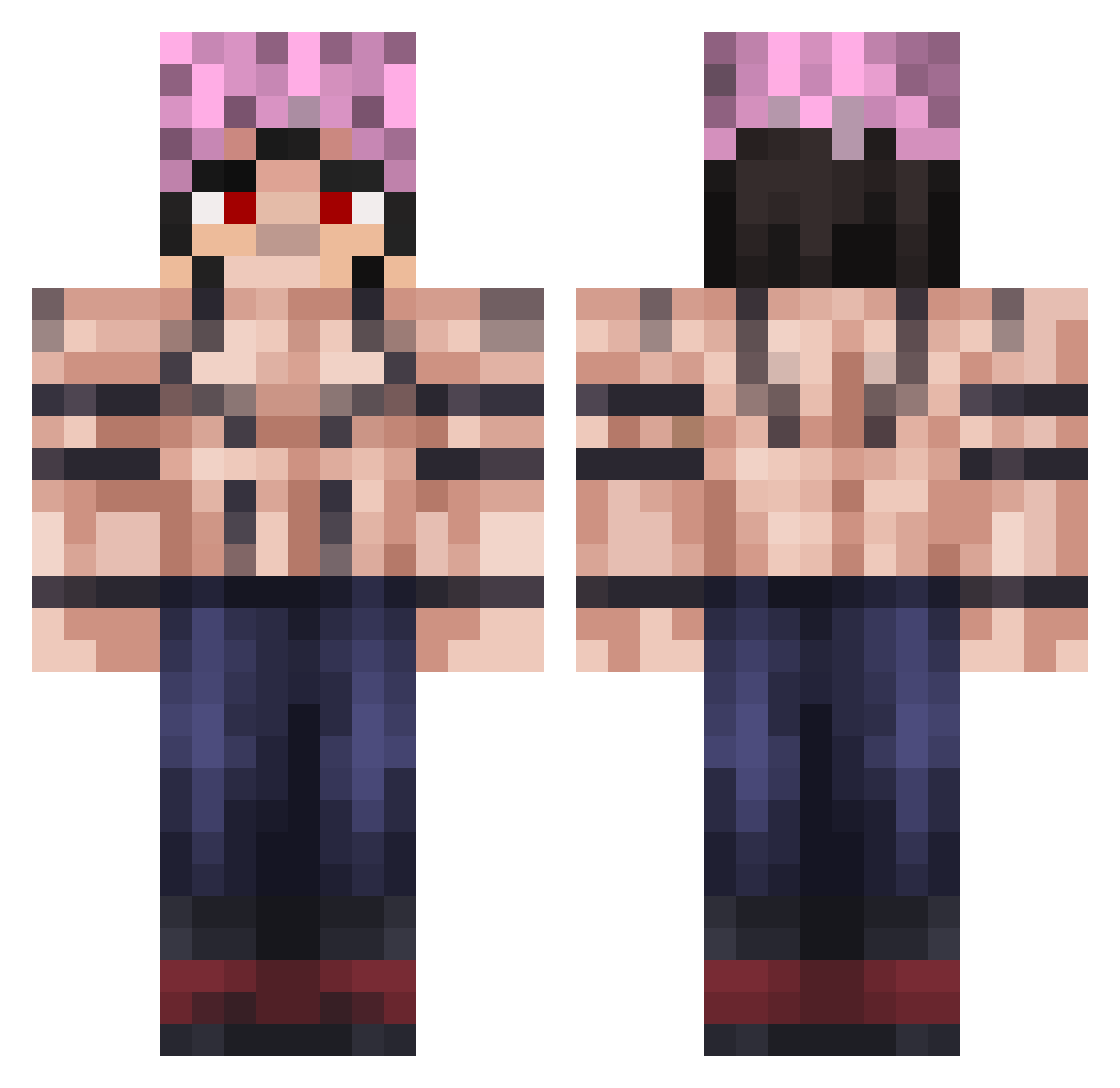 Rubino_9 Minecraft skin, front and back view