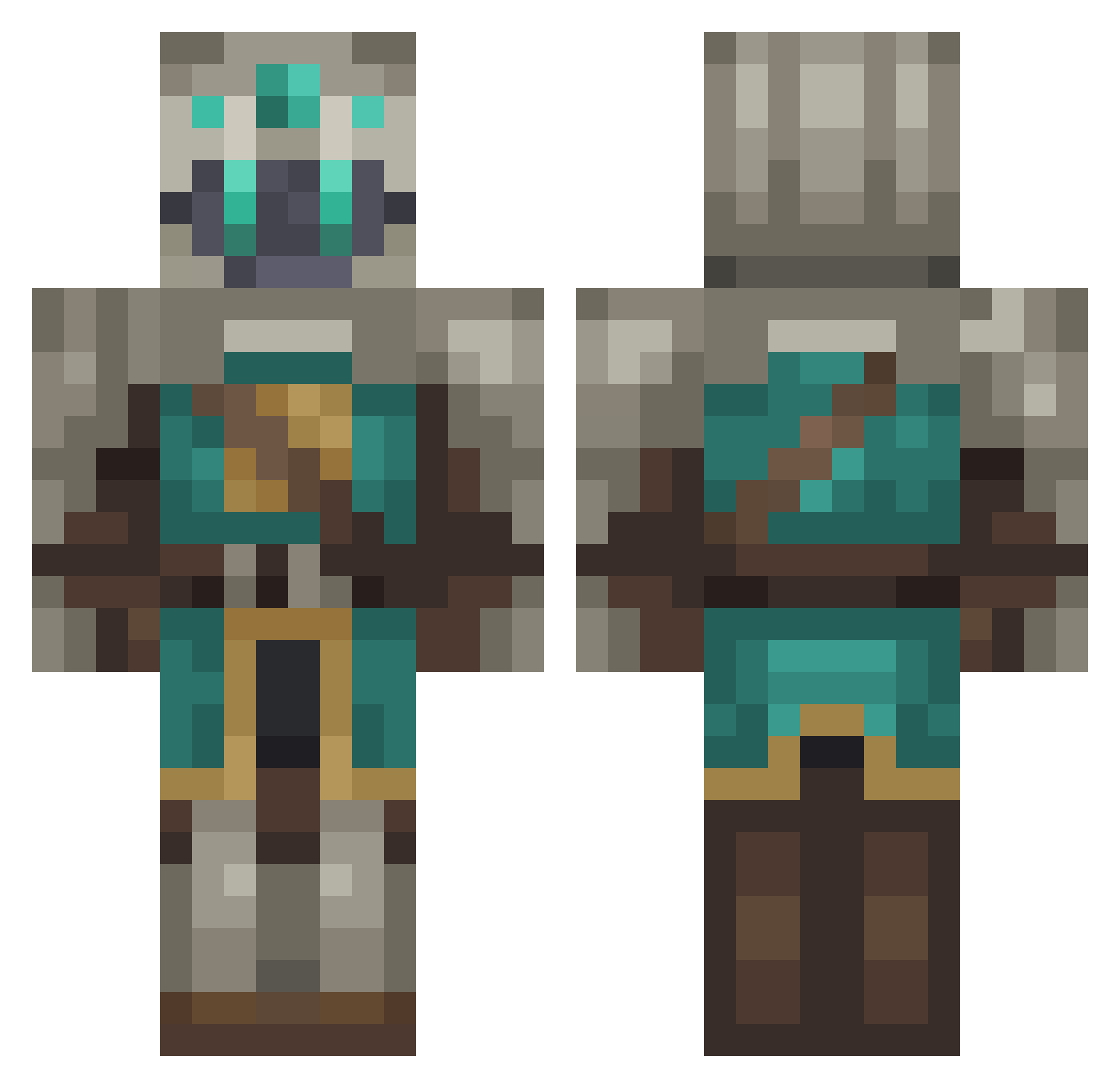 LaggyTryHard Minecraft skin, front and back view