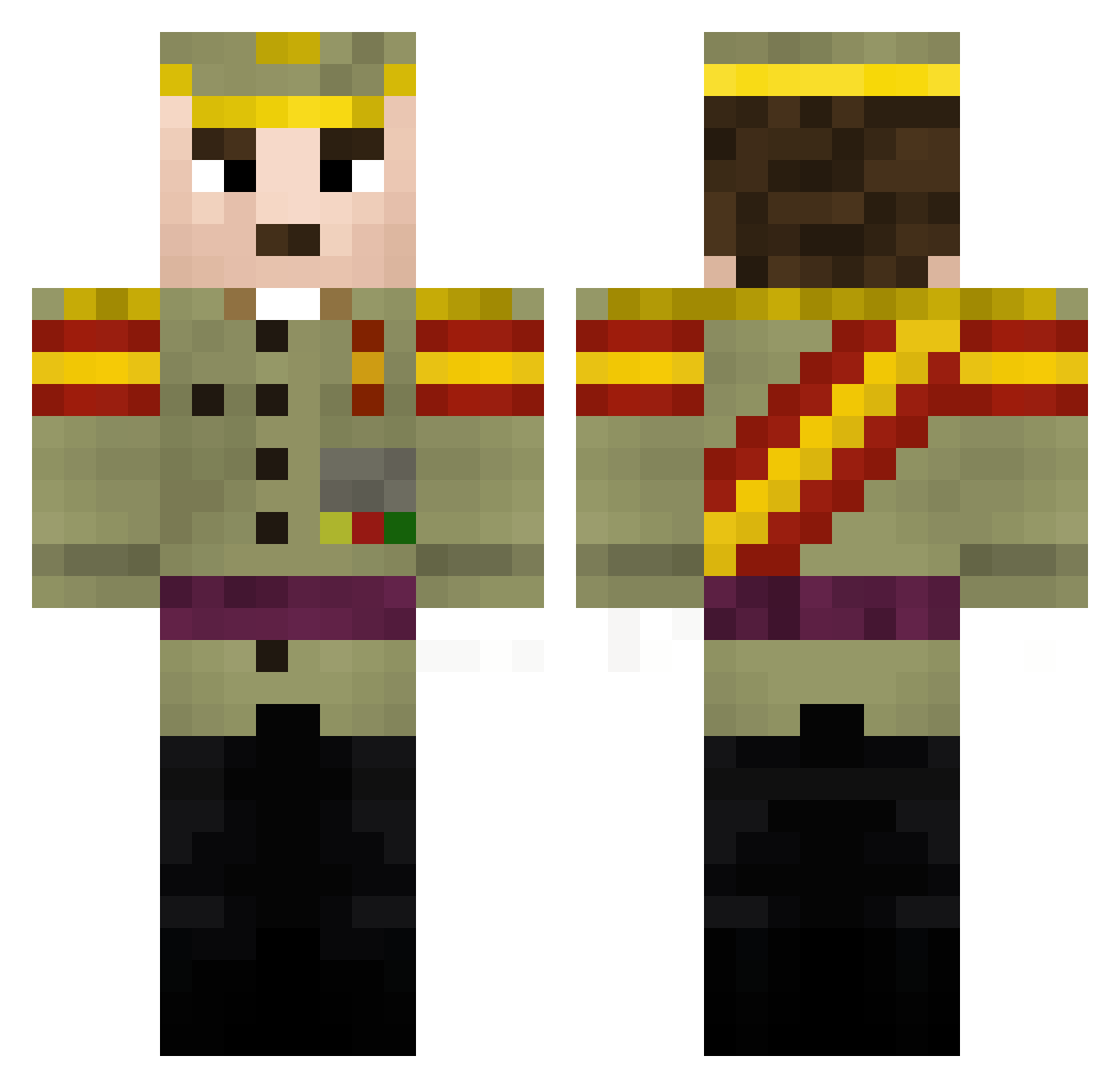 GironPollon Minecraft skin, front and back view