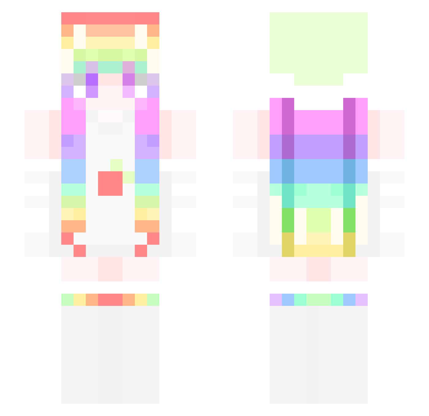 xinai233 Minecraft skin, front and back view