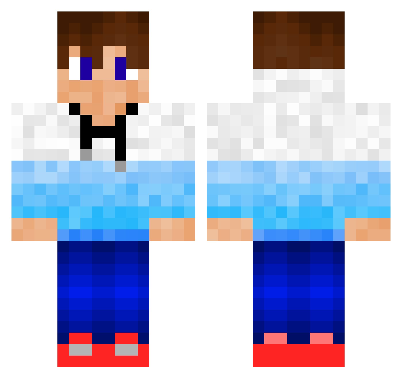 xHemek Minecraft skin, front and back view
