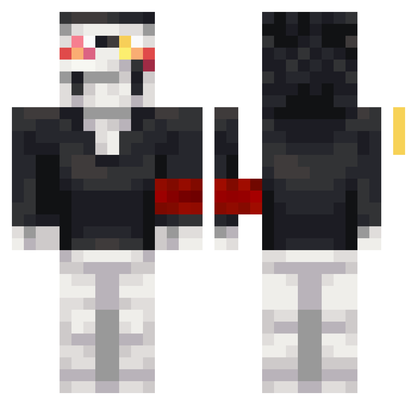 _Neo_Spamton_ Minecraft skin, front and back view