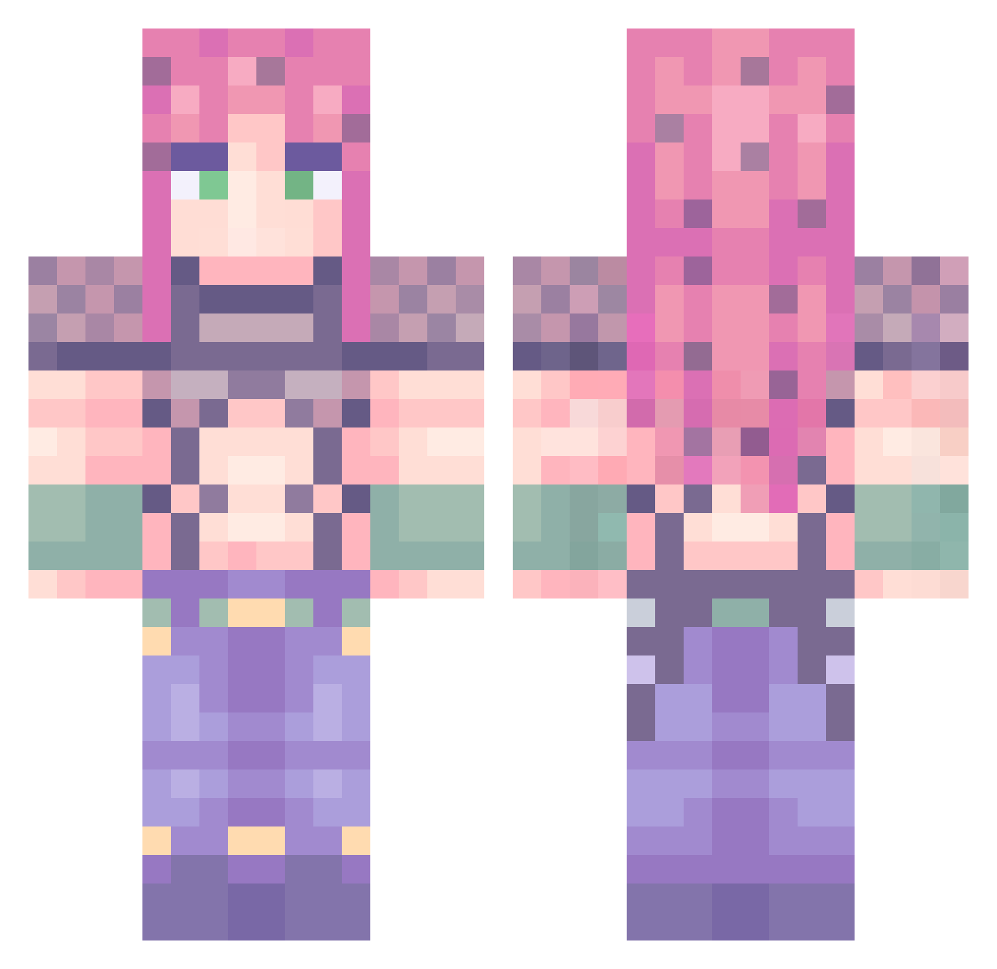 Timasss Minecraft skin, front and back view