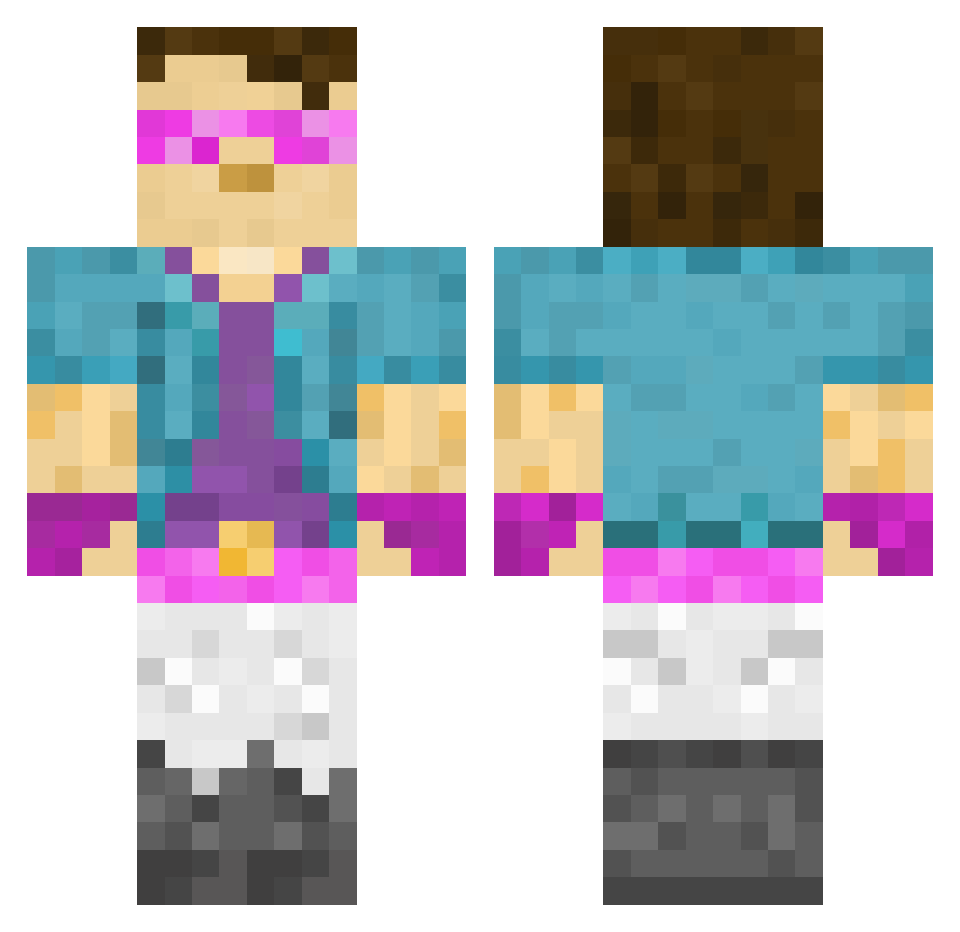 SlugTank Minecraft skin, front and back view
