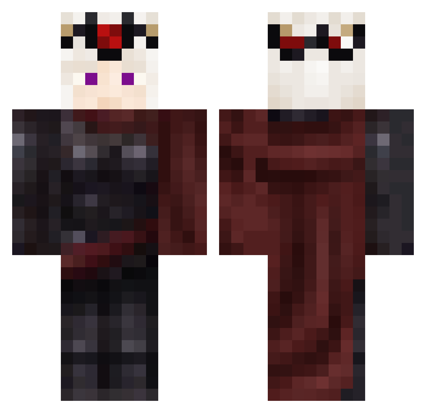 Danewe Minecraft skin, front and back view