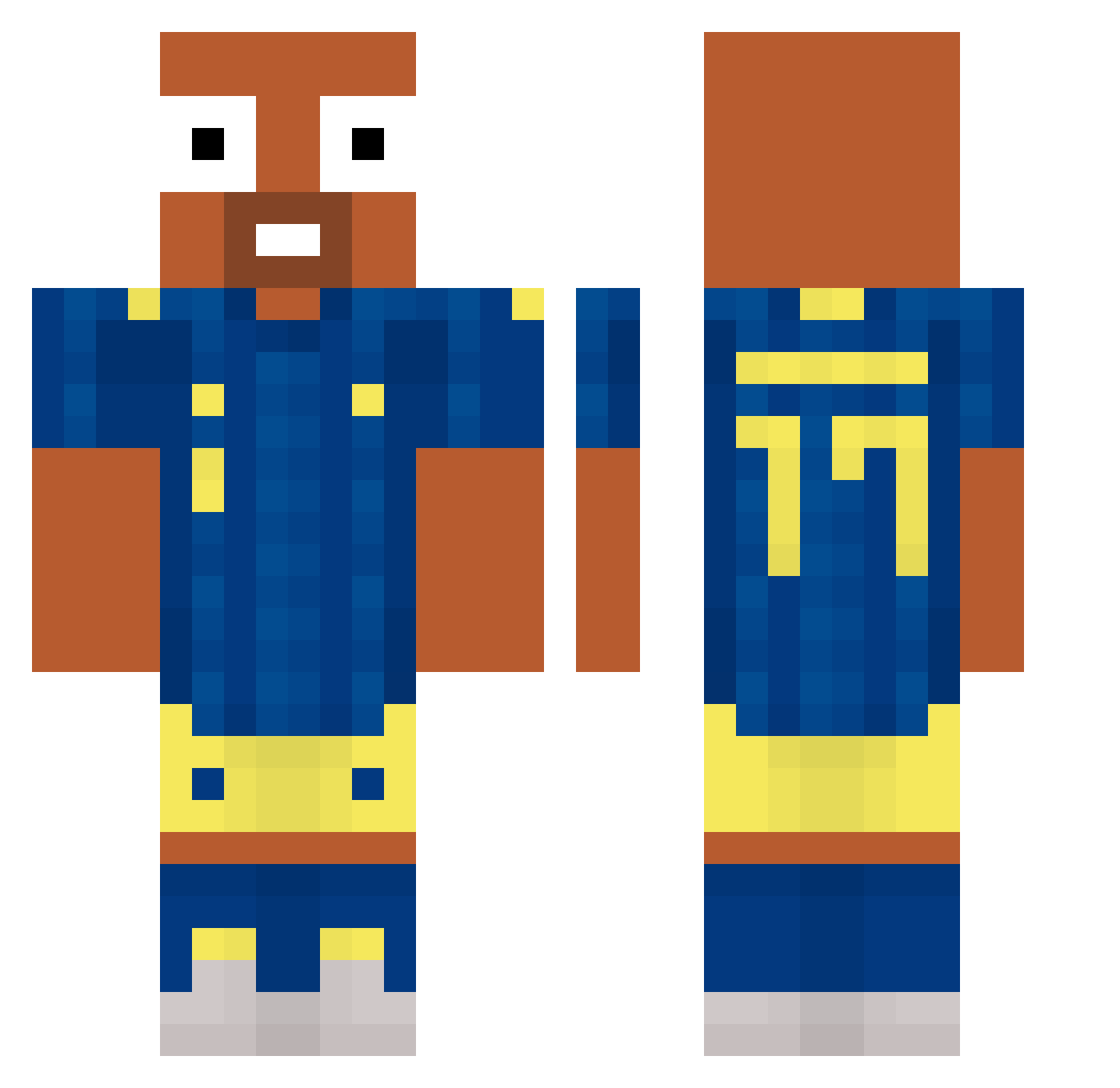 DonyellMalen Minecraft skin, front and back view