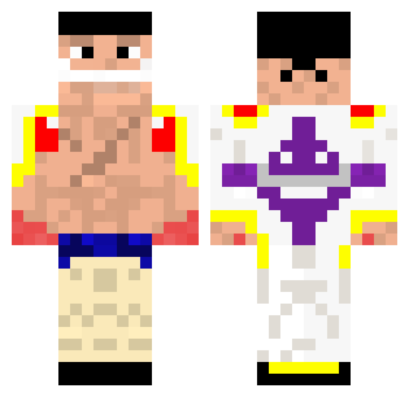 Firo47 Minecraft skin, front and back view