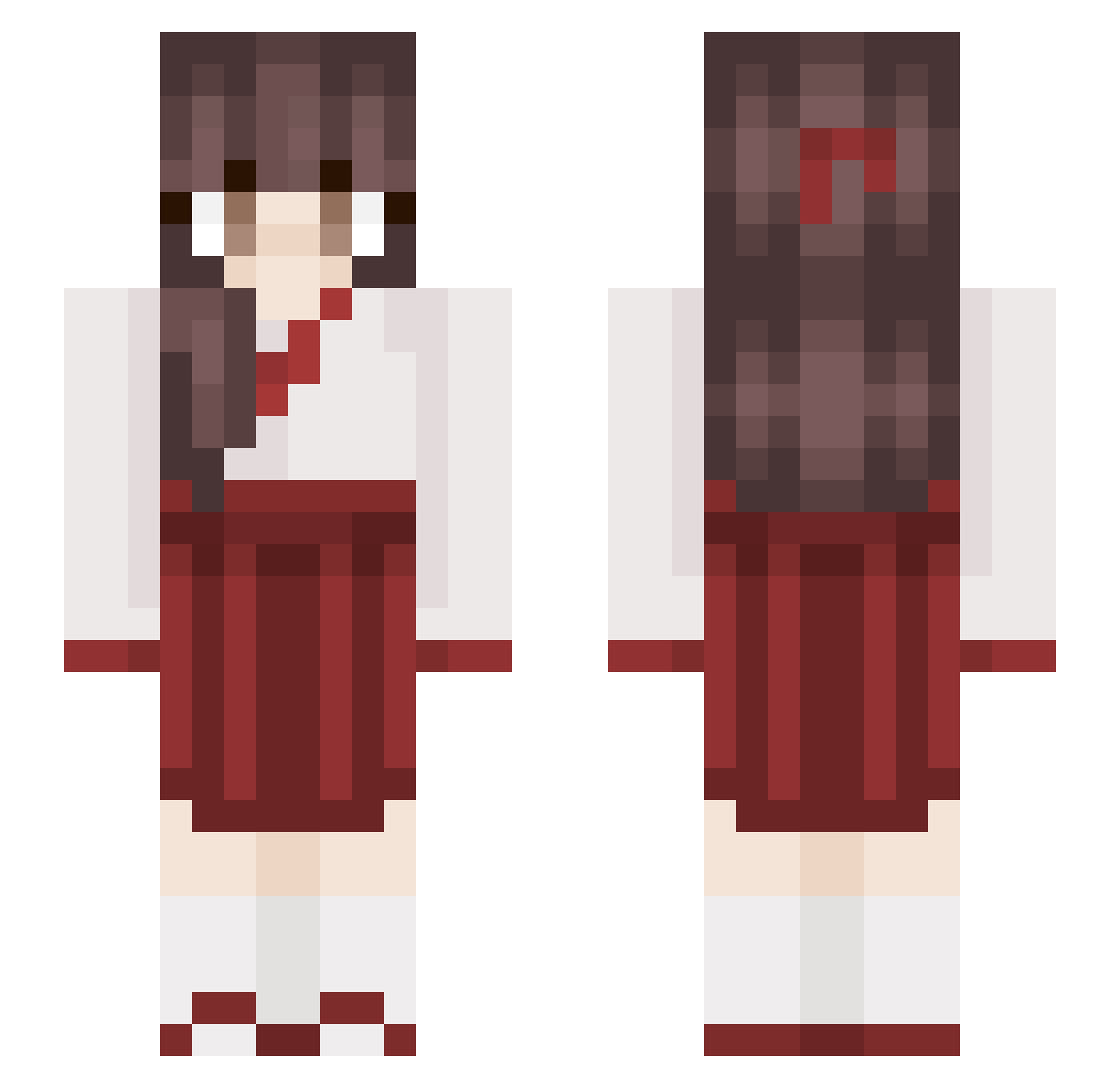 Paradi_Mikadogo Minecraft skin, front and back view