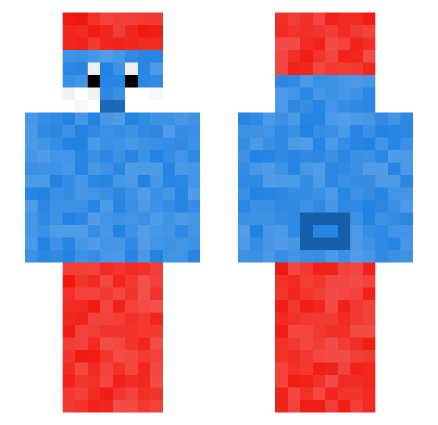 Emino13Bombe Minecraft skin, front and back view