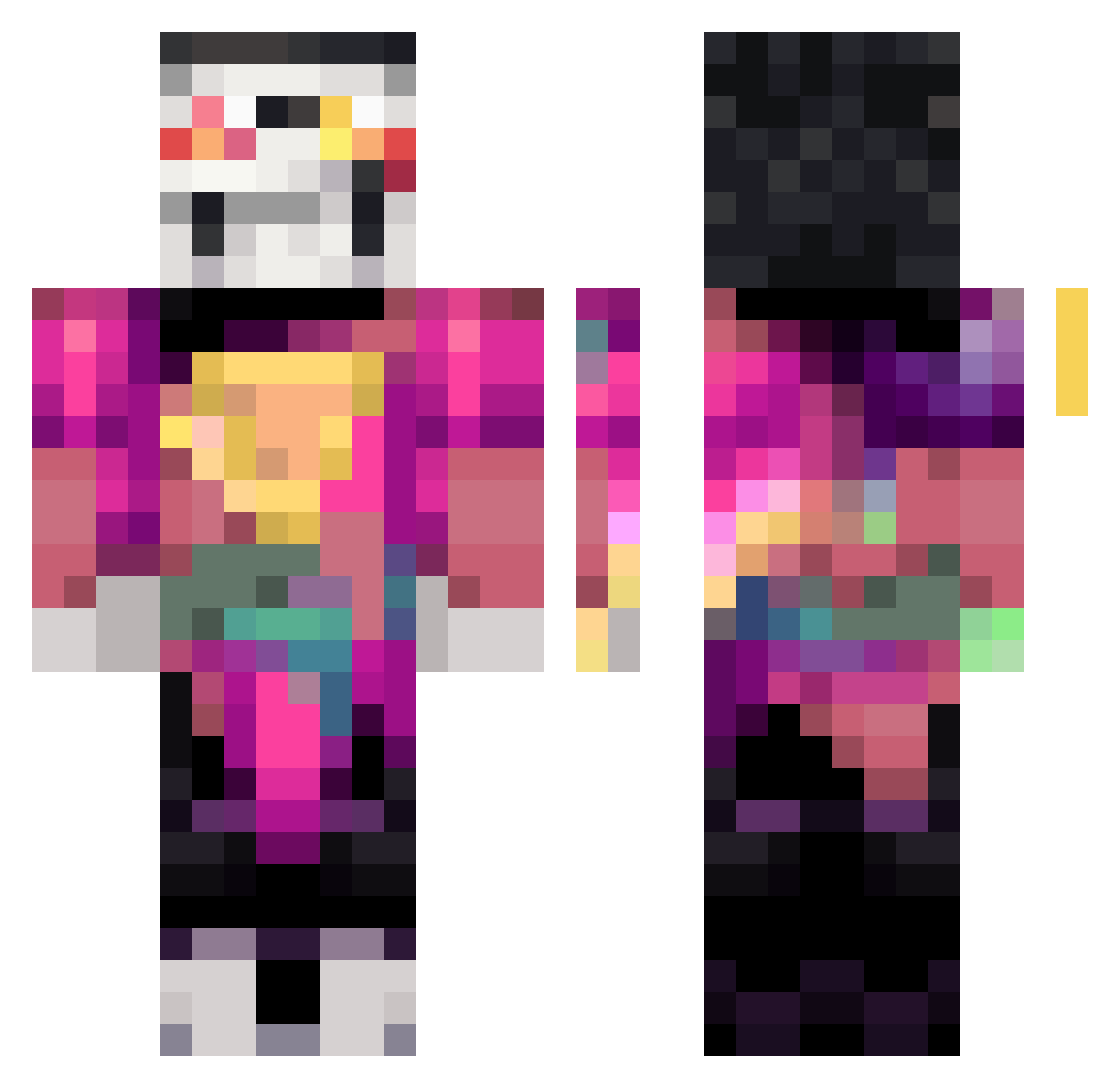 PulpoGamer Minecraft skin, front and back view