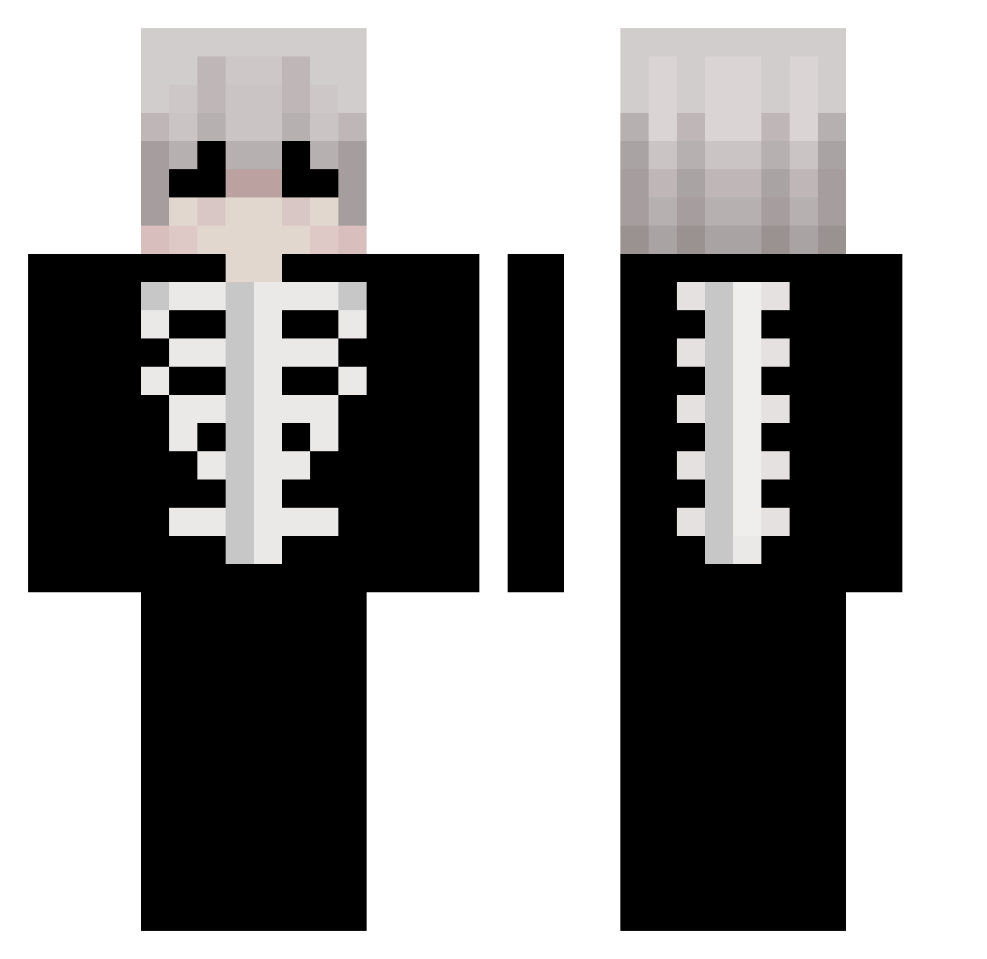 aethyre Minecraft skin, front and back view