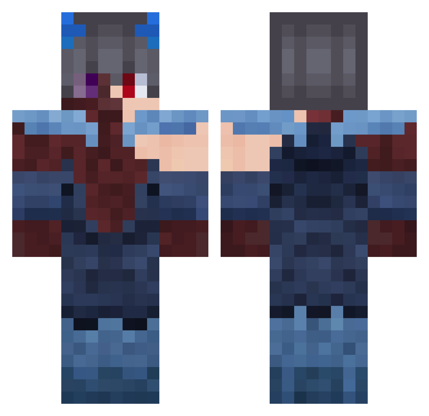 wogudxkfah Minecraft skin, front and back view