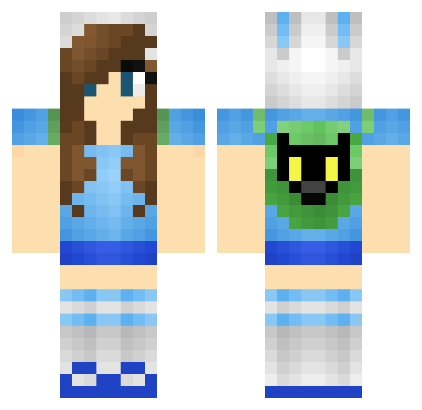Ast Minecraft skin, front and back view
