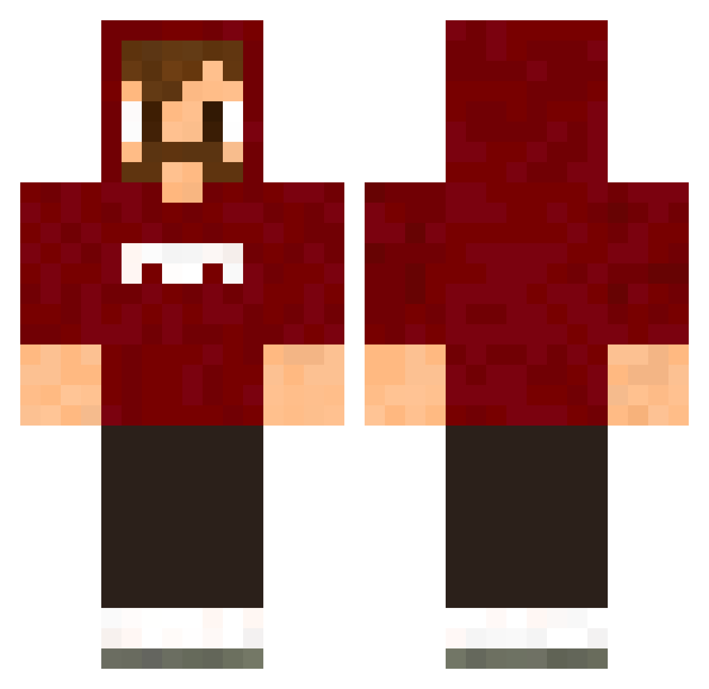ItzDev Minecraft skin, front and back view