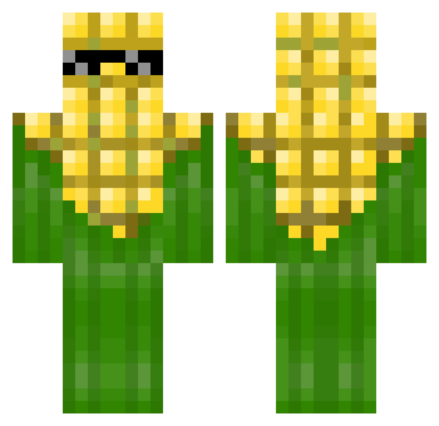 Jiff Minecraft skin, front and back view