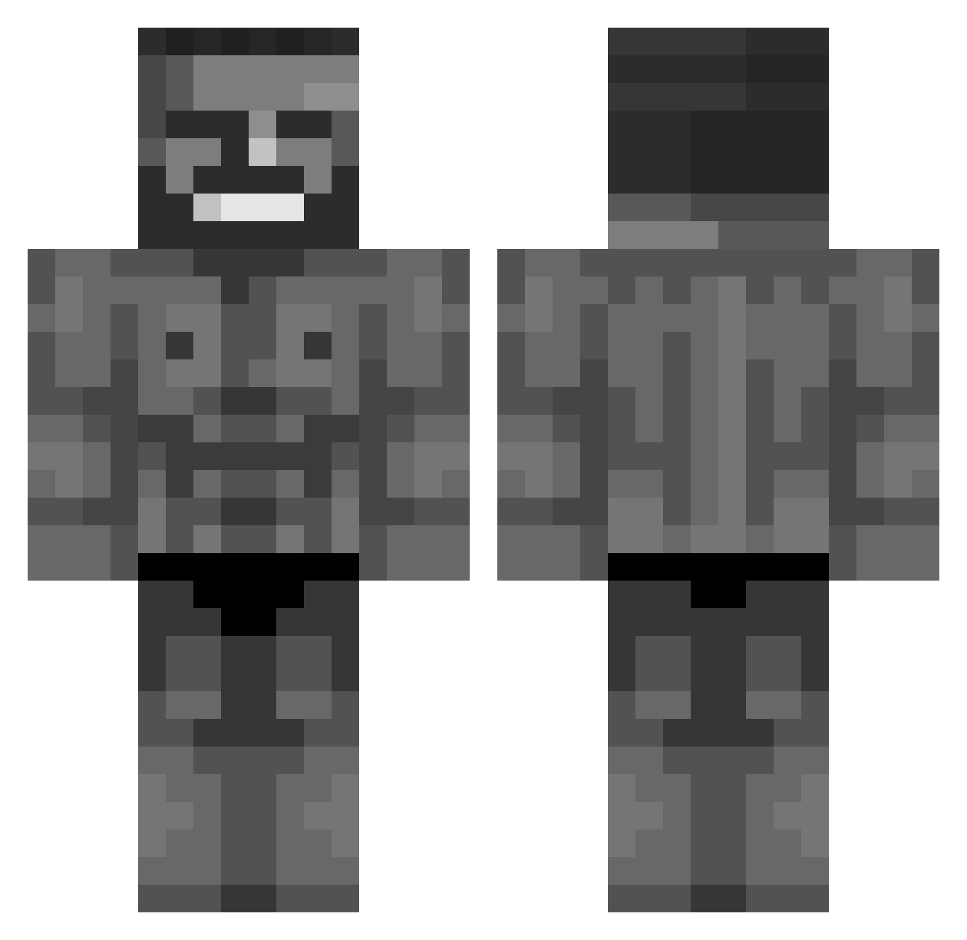 Shekelstein Minecraft skin, front and back view