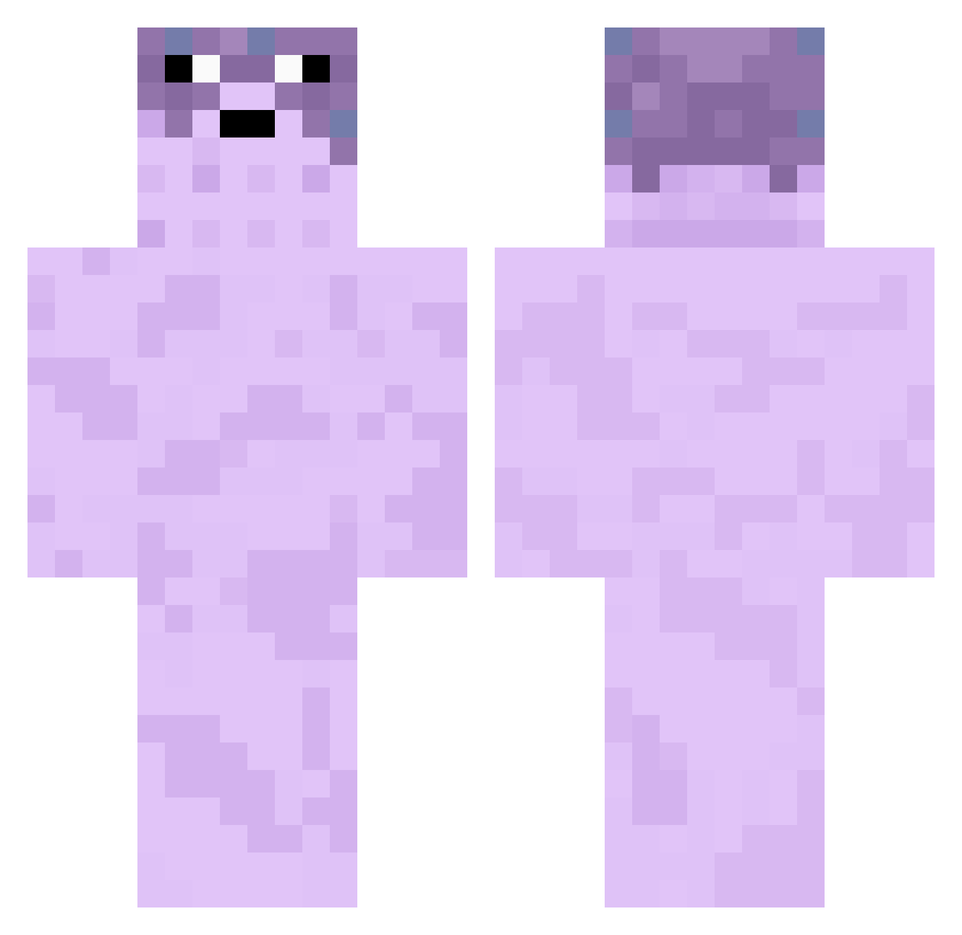 Valitical Minecraft skin, front and back view