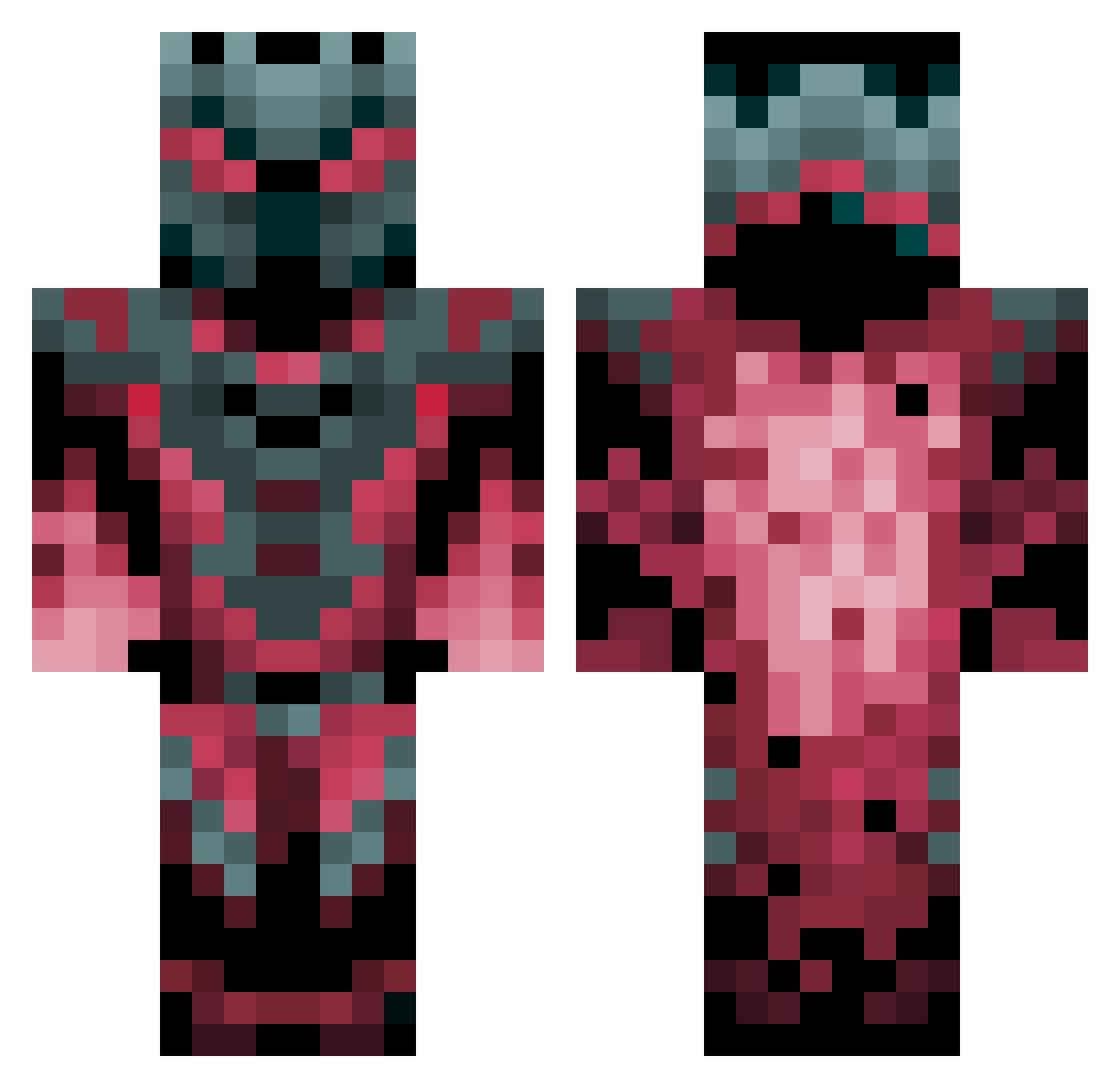 zero_bubble Minecraft skin, front and back view