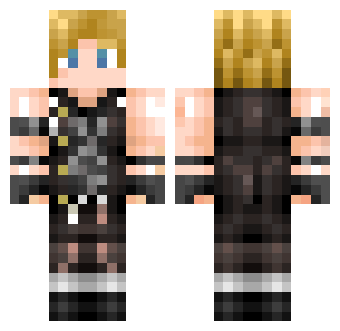 deltarom Minecraft skin, front and back view