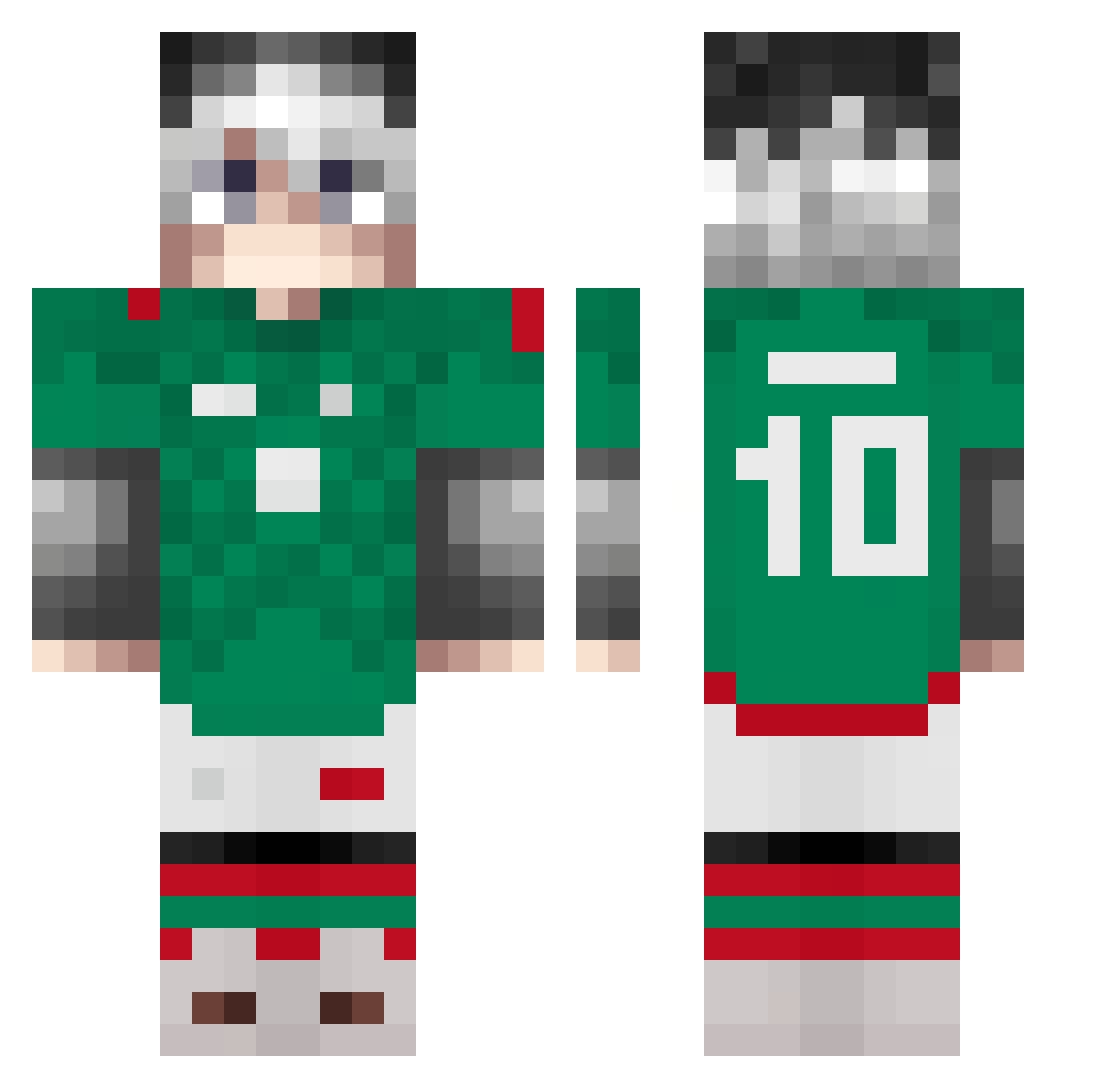 Jhael2xD Minecraft skin, front and back view