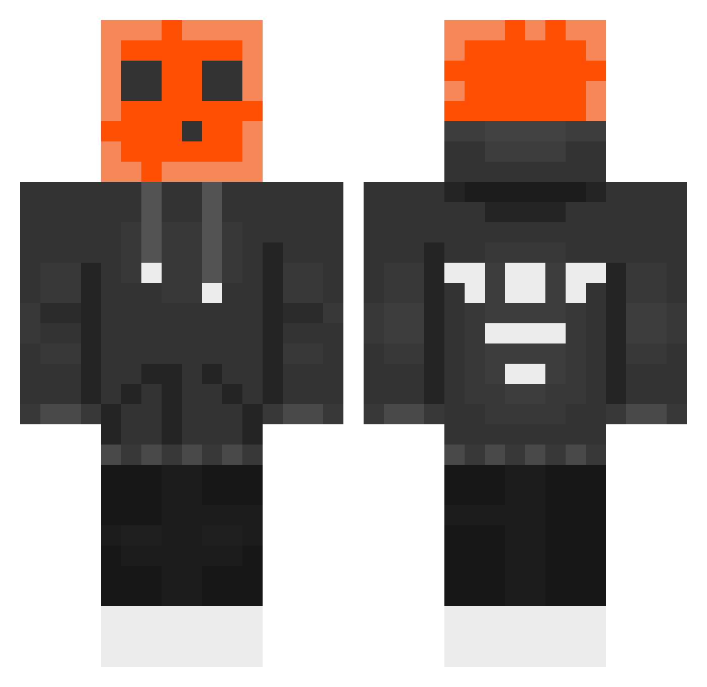 BedlessBoob Minecraft skin, front and back view