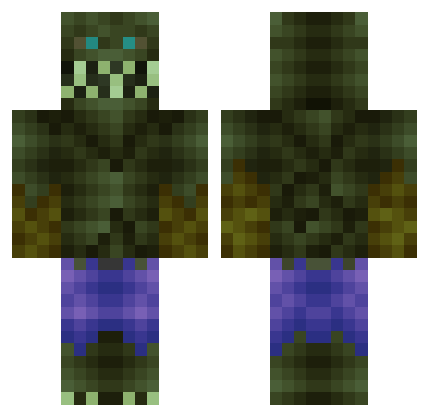 ReaperMask Minecraft skin, front and back view