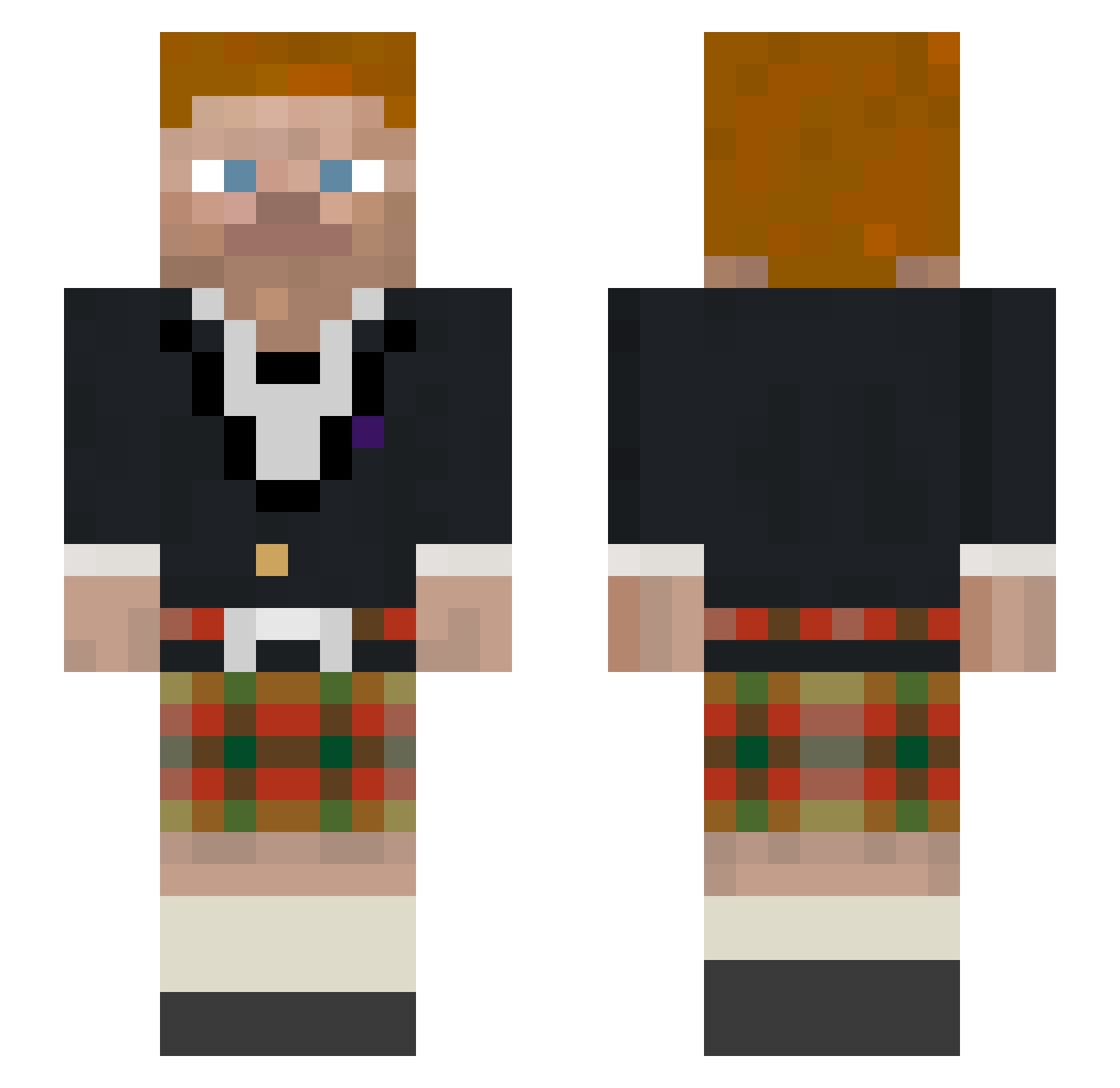 MultiFlash Minecraft skin, front and back view