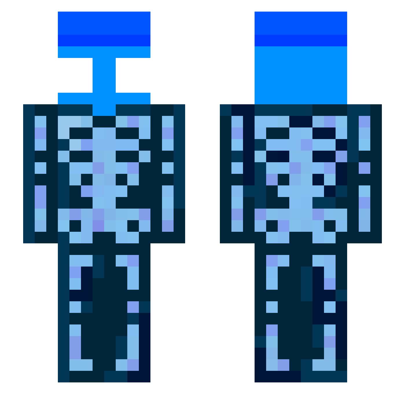 Guggge Minecraft skin, front and back view