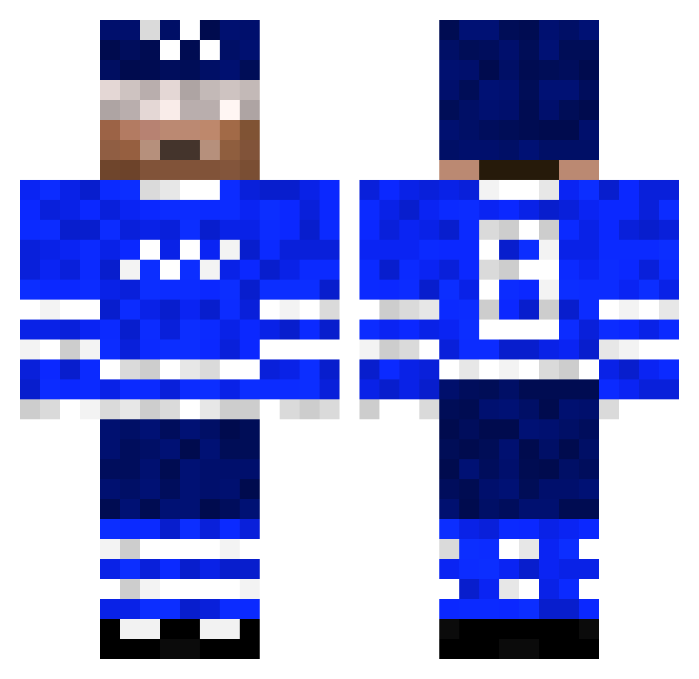 Barbs Minecraft skin, front and back view