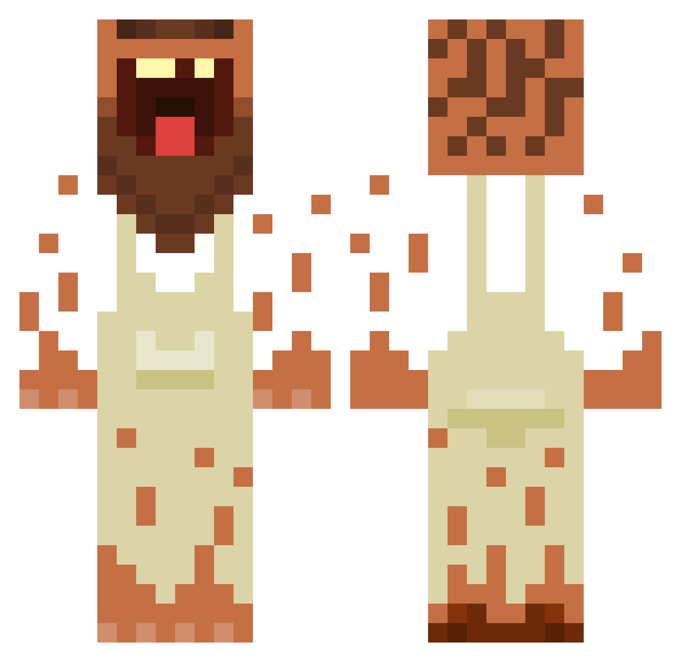 WasntFound Minecraft skin, front and back view