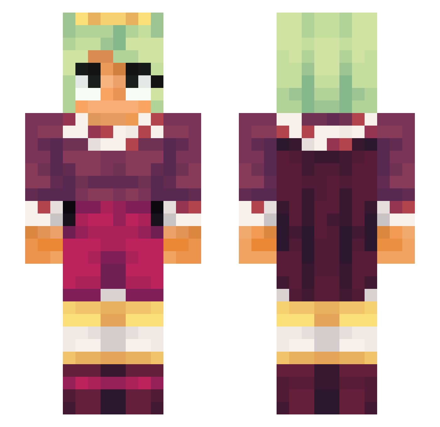 RamielBestWaifu Minecraft skin, front and back view