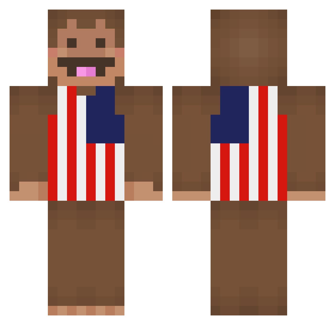 Speucer Minecraft skin, front and back view
