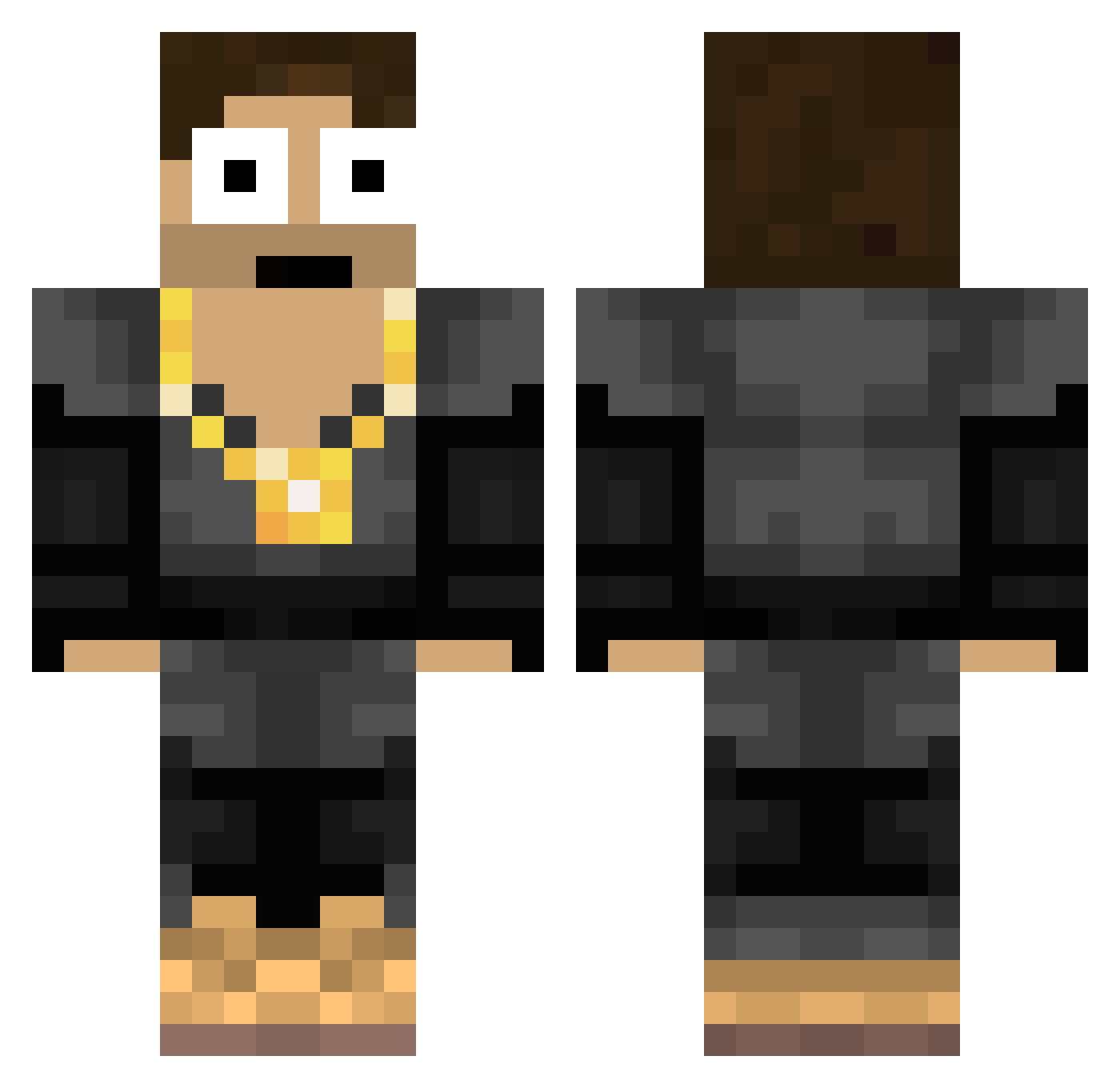 OH91 Minecraft skin, front and back view