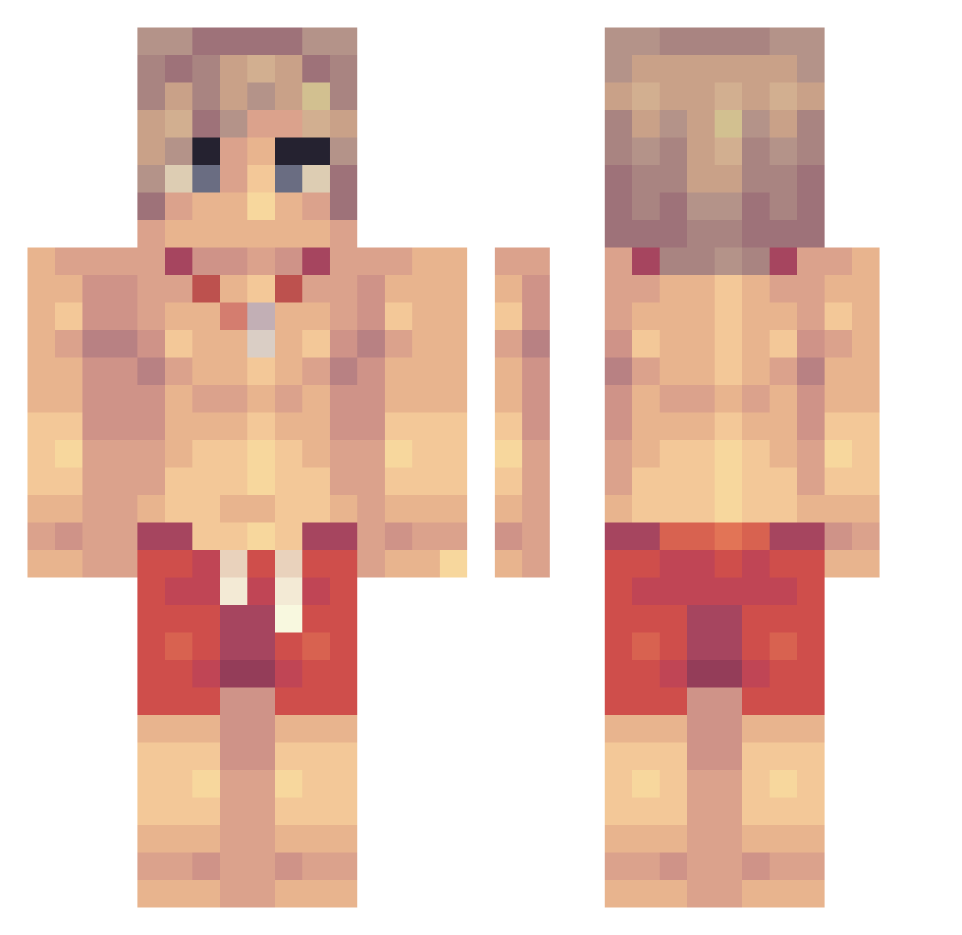 Sedraxis88 Minecraft skin, front and back view
