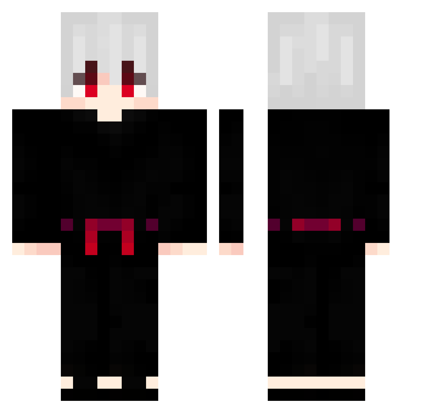 Zershreker Minecraft skin, front and back view