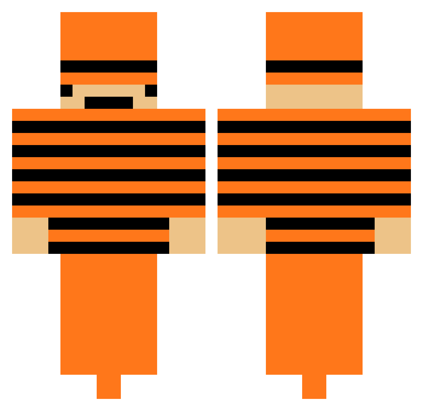 Flacksey Minecraft skin, front and back view