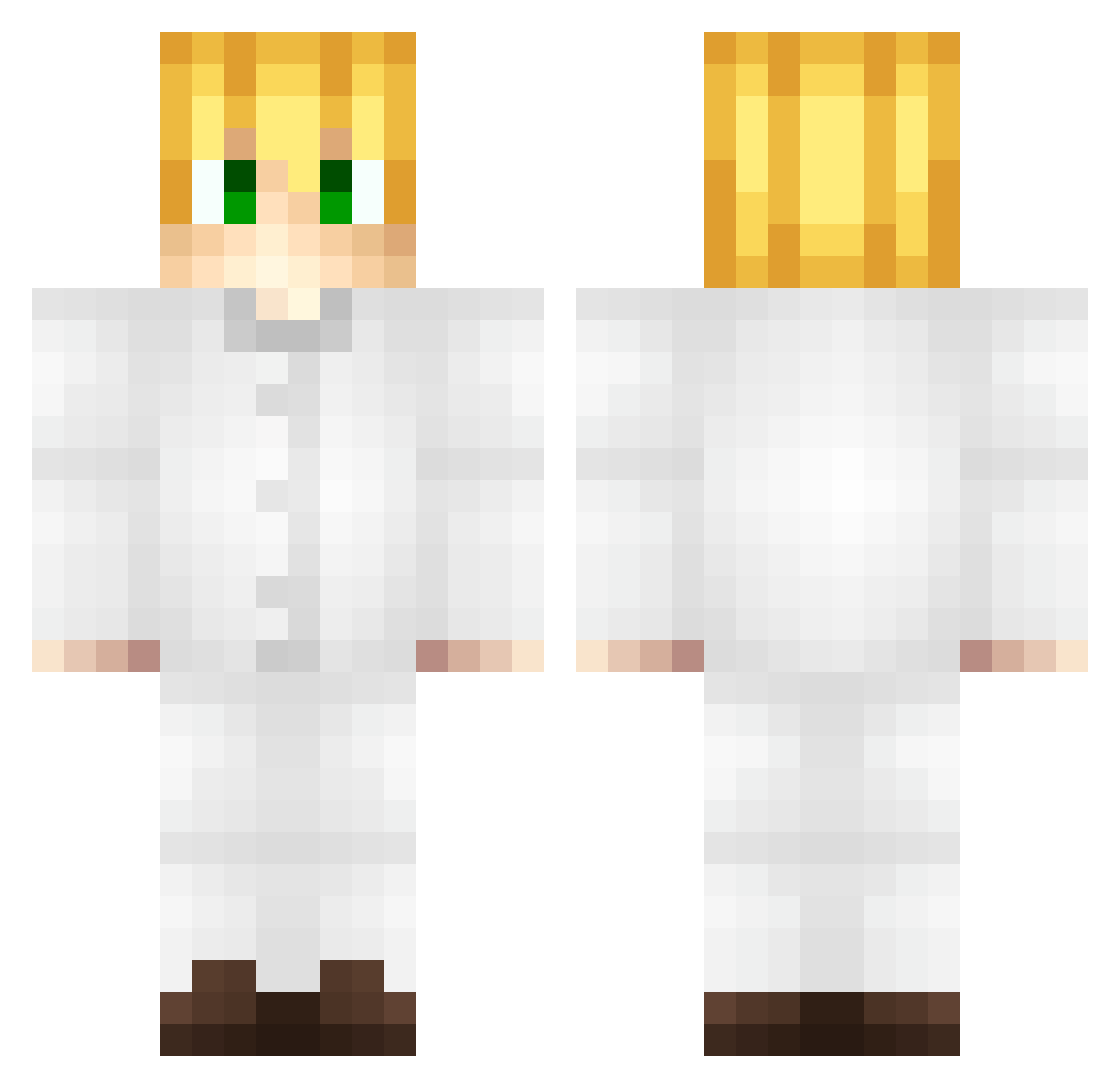 Onmop Minecraft skin, front and back view