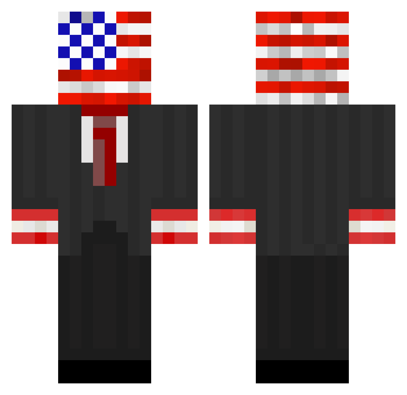 SupremeCatcher Minecraft skin, front and back view