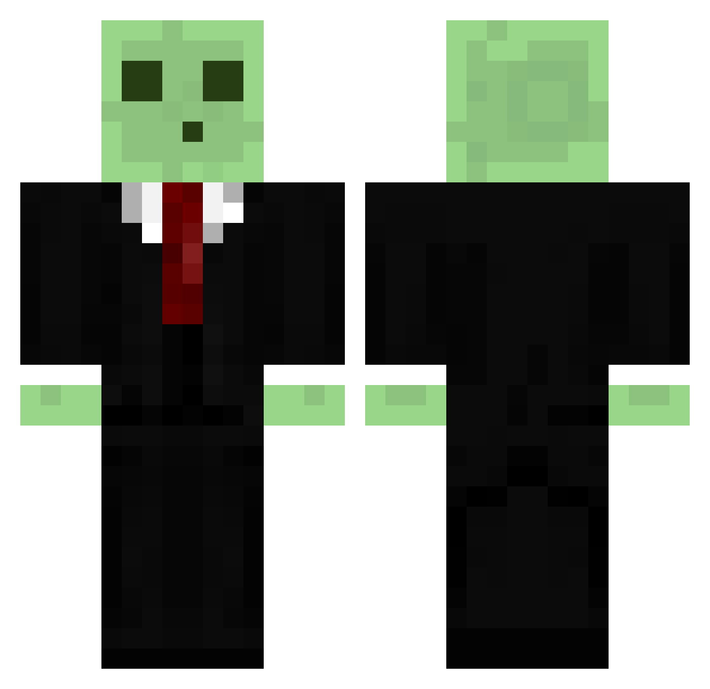 alkanw Minecraft skin, front and back view