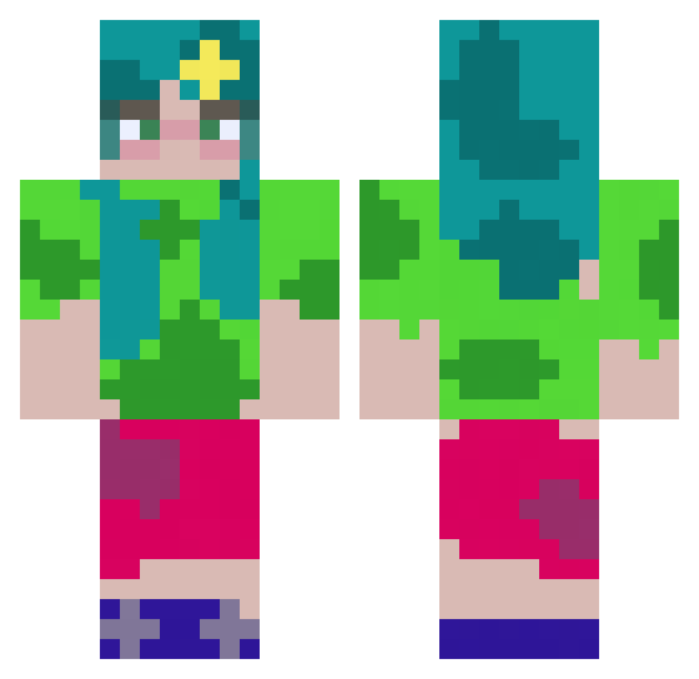 Klipcio3000 Minecraft skin, front and back view
