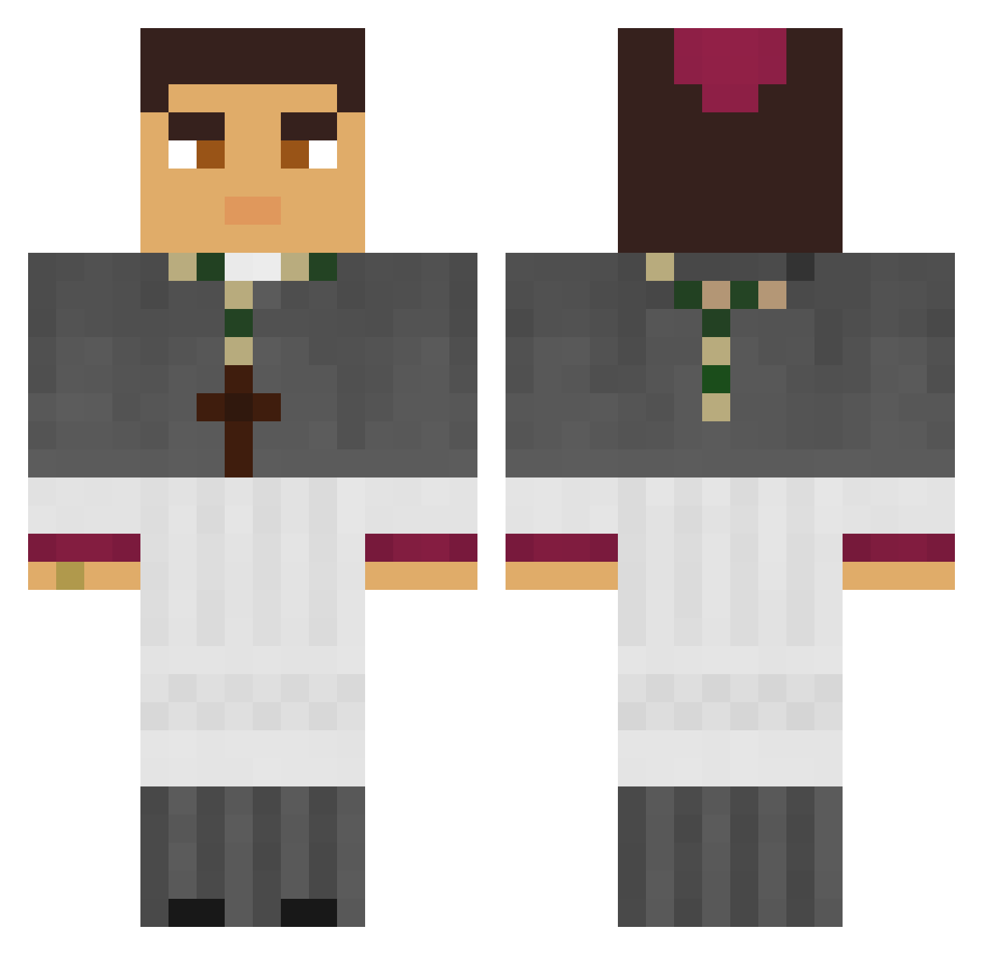 Mask3D_WOLF Minecraft skin, front and back view