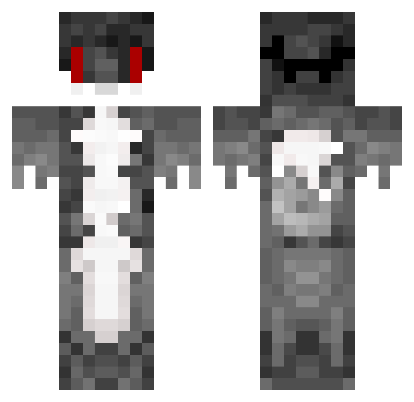 Aes Minecraft skin, front and back view