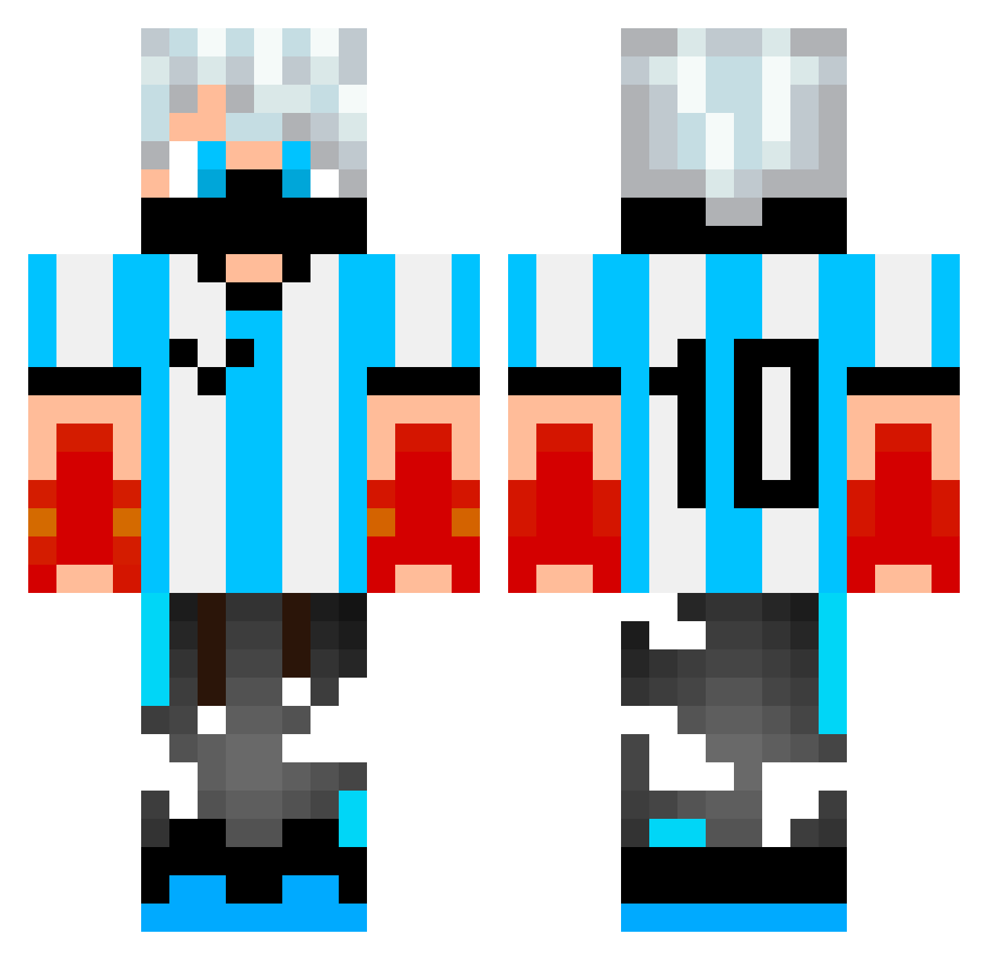 asiasallcca Minecraft skin, front and back view